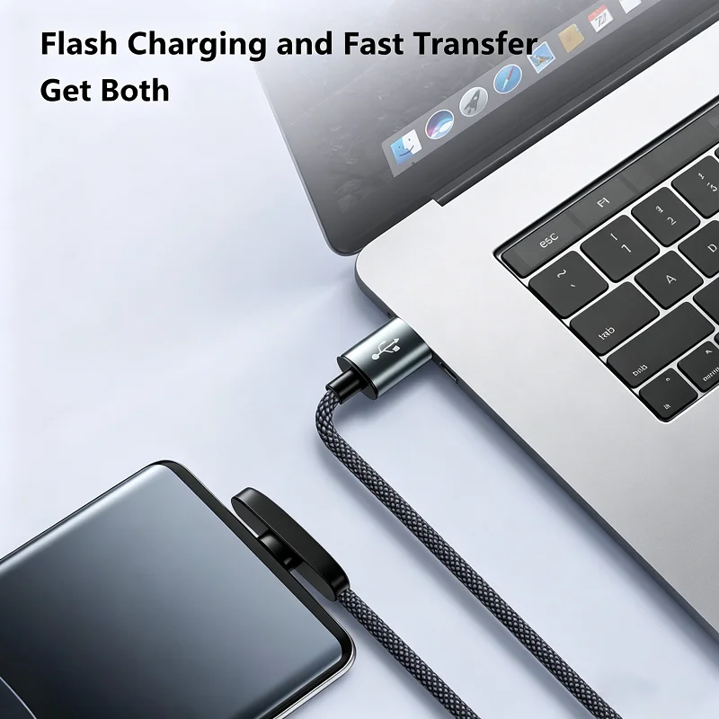 كابل شحن سريع لينوفو 100 واط بزاوية 90 درجة، كابل بيانات USB-C للهواتف المحمولة، كابل شحن وبيانات سريع للهواتف الخلوية، جديد 2026 - AliExpress 202192403 - Image 3