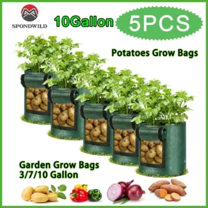 Sponweld 5-Piece 7-Gallon Grow Bag, Polyethylene Vegetable Growing Bags, DIY Fabric Grow Pot, Growing Bag, Vegetable Plant Bag, Outdoor Garden Pots - AliExpress 15