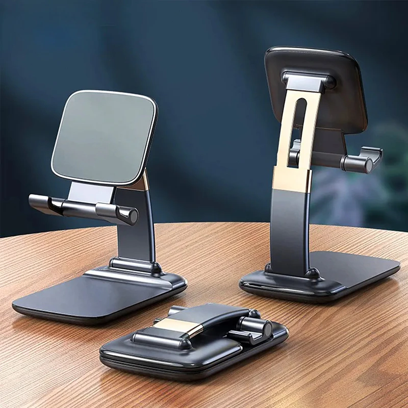 Foldable ABS desktop phone holder, suitable for iPads, iPhones, and smartphones; supports tablets; portable cell phone stand. - AliExpress 202192403