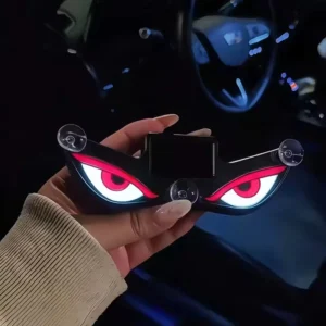 مصباح نيون للسيارة يعمل بالطاقة الشمسية، إضاءة محيطية لاسلكية بتصميم عين الشيطان، مصباح جو متنفس قابل لإعادة الشحن عبر USB مع كوب شفط - AliExpress