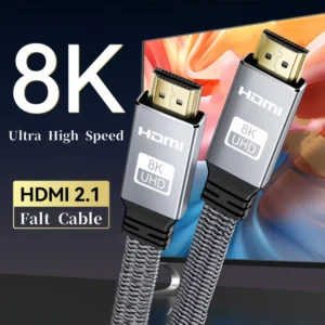 8K Flat HDMI Cable, 48Gbps High Speed, 8K60 4K120 144Hz Braided HDMI 2.1 3D Cable, eARC HDCP 2.2 & 2.3 Compatible with Roku TV/PS5 - AliExpress 44