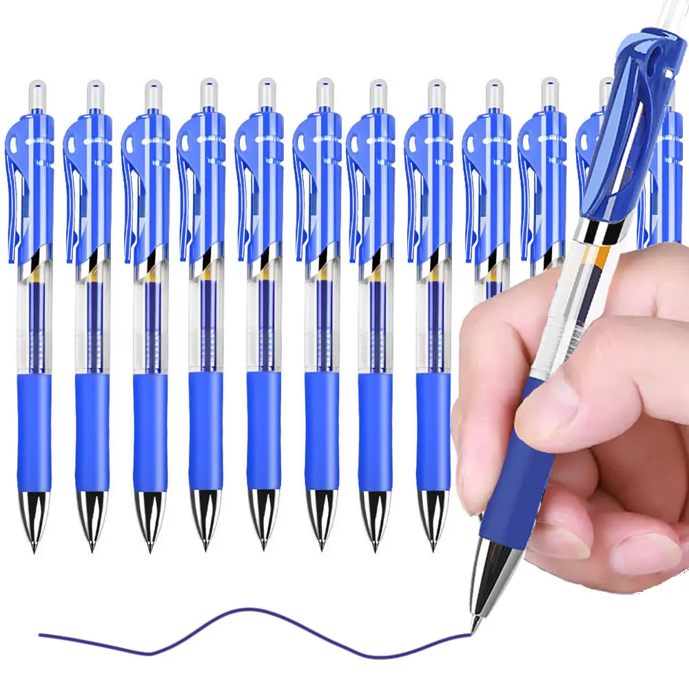 Retractable 0.5mm Blue Ink Refills, Aesthetic Colored Gel Pens, Stationery Pen Supplies, Ballpoint Pens, Office & School Writing Pens - AliExpress 21