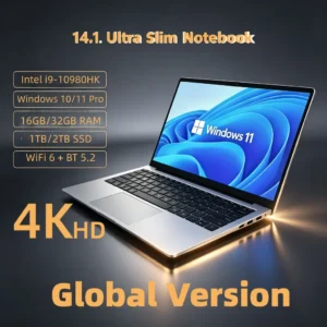 كمبيوتر محمول جديد فائق النحافة، معالج إنتل كور i9 10980HK، شاشة 14.1 بوصة، ذاكرة وصول عشوائي 32 جيجابايت، قرص صلب 2 تيرابايت، كمبيوتر للألعاب والمكتب والدراسة، نظام ويندوز 11، دقة شاشة 1920×1080 عالية الوضوح - AliExpress 7