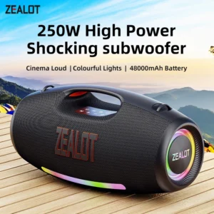 ZEALOT-S89 مكبر صوت بلوتوث محمول، قوة StormBox 250 وات مع مضخم صوت خارجي IP67 للحفلات، وقت تشغيل 20 ساعة، LED - AliExpress 44