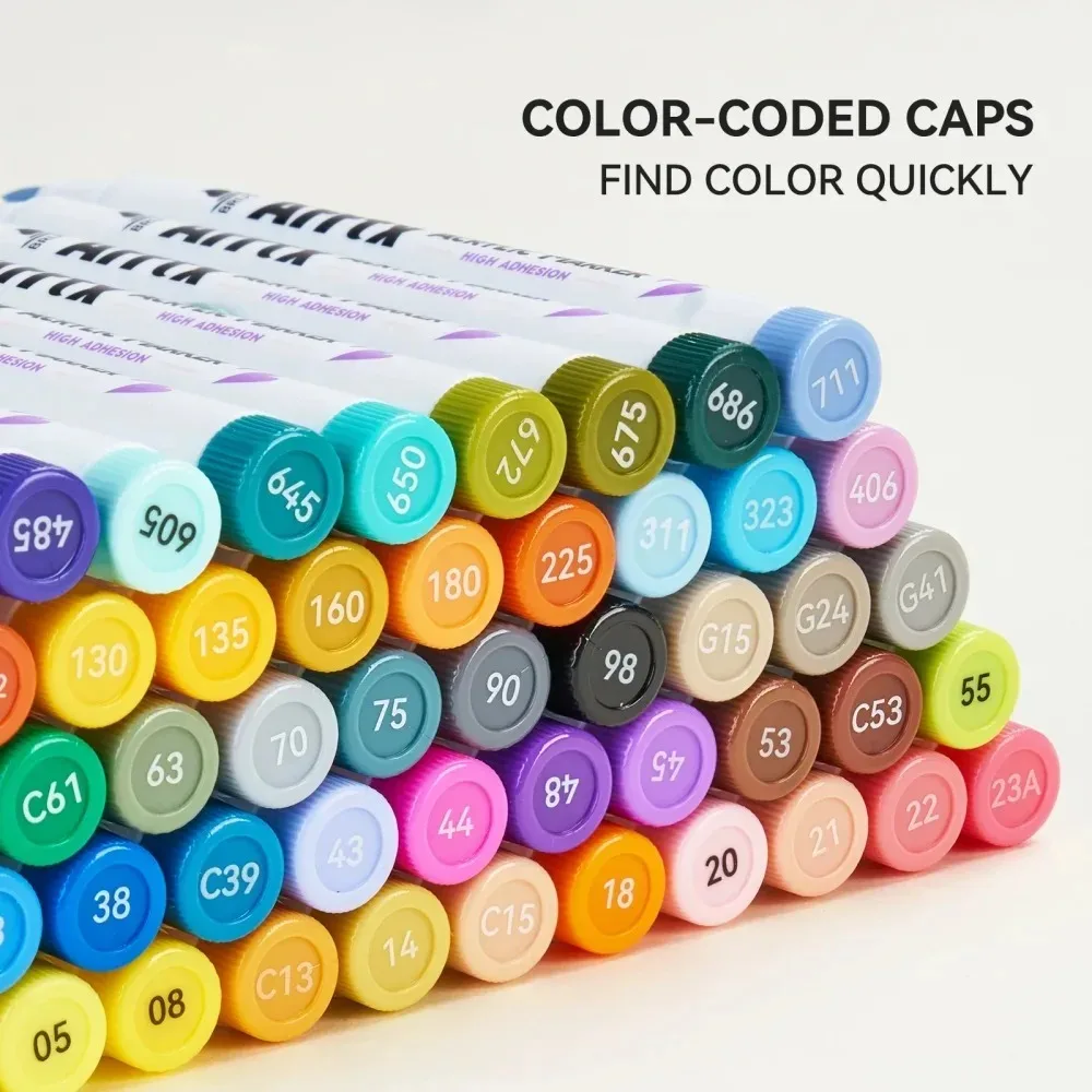 60 Color Acrylic Paint Pens with Brush Tip - Artex - الصورة 5