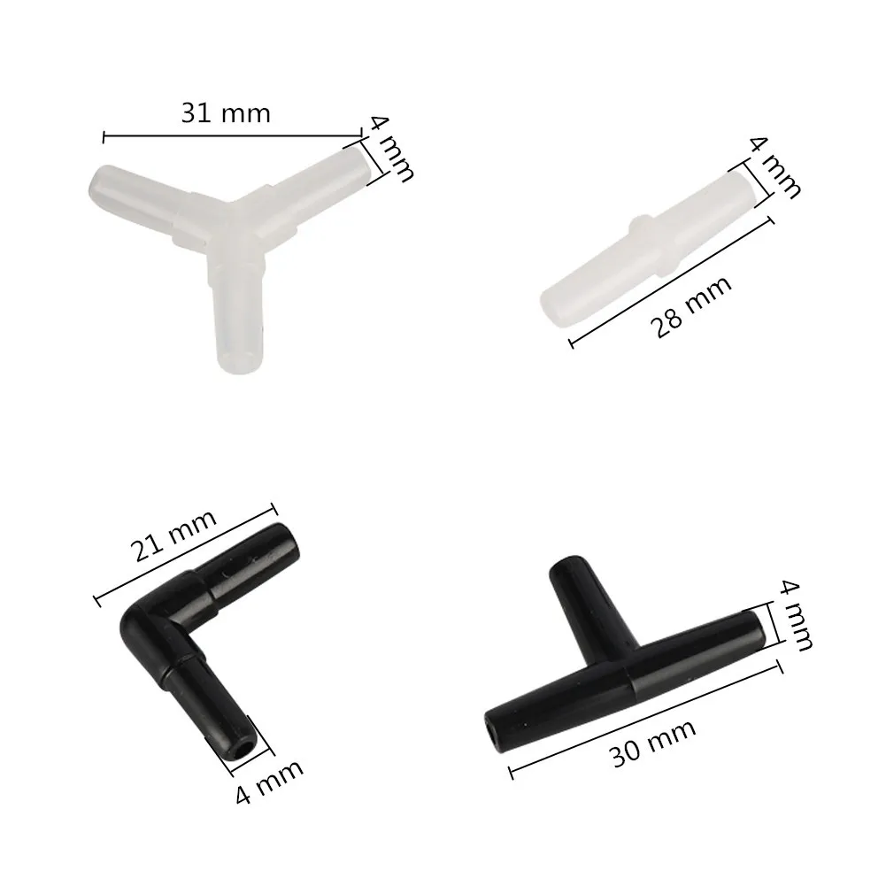 4mm Sprinkler Irrigation Connectors, 10 Pieces, 90 Degree Elbow, Plastic - Image 2
