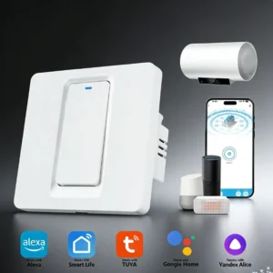Smart Water Heater Switch/Wi-Fi and Bluetooth Touch Control with Alexa/Google Home/Smart Life App/Home Bathroom - AliExpress 13