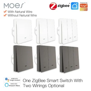 MOES Smart Light Switch Tuya Zigbee No Neutral Wire No Capacitor Needed Smart Life 2/3 Way Works with Alexa Google Remote App - AliExpress 13