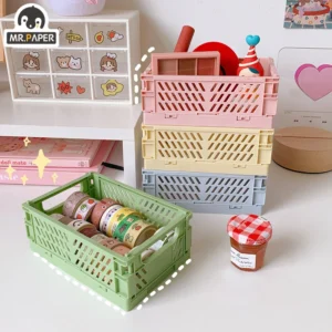 حامل قرطاسية بلاستيك مطوي 6 ألوان - Mr.paper