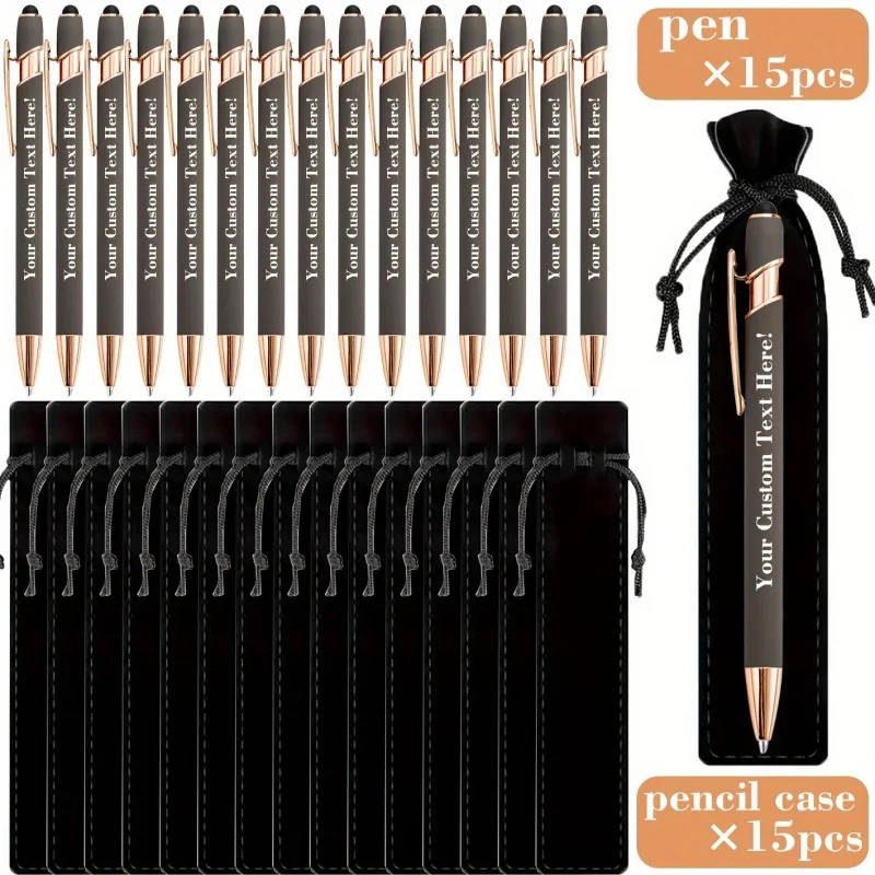 15 Sets of Customizable Metal Ballpoint Pens with Durable Cases + 15 Custom Pen Bags - Wholesale Business Writing Instruments - AliExpress 21 - الصورة 4