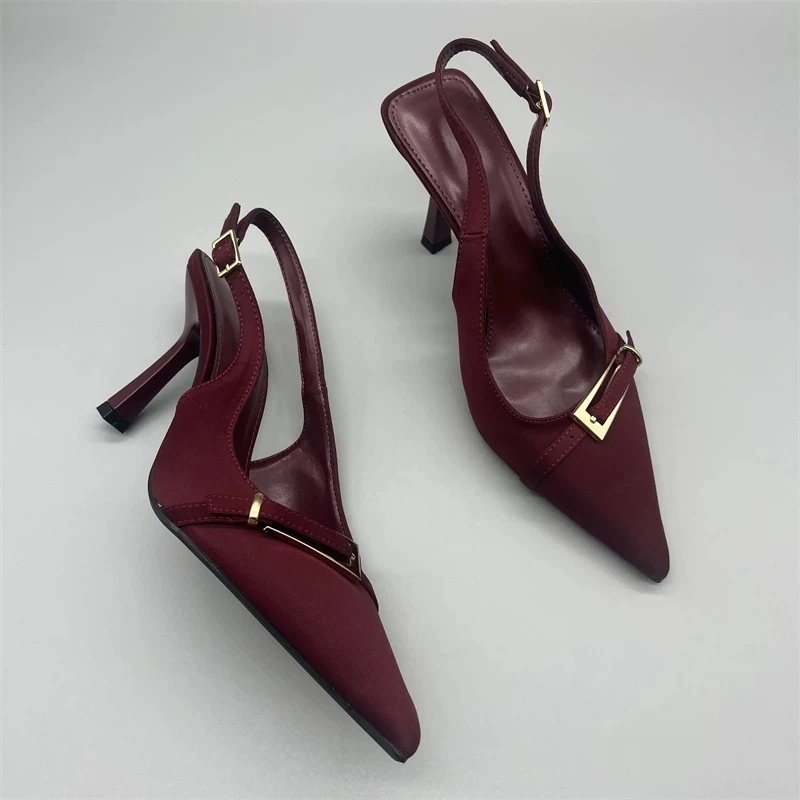 Stylish women's high-heeled sandals 2026 in a solid color with an elegant design - Image 2