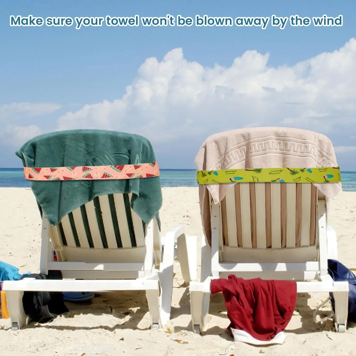 5-Piece Towel Straps for Beach Chairs, Cruise Towel Clips for Pool Lounge Chairs, Elastic Straps for Hawaiian Pool Lounge Accessories - AliExpress 15 - الصورة 4