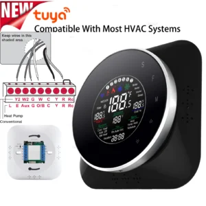 TUYA WIFI 24VAC Thermostat for Air Source Heat Pump for HVAC Systems - Compatible with Boilers, Fan Power, and Radiant Underfloor Heating. Works with Alice, Alexa, and Google Assistant - Easy Control and Energy Saving - AliExpress 13