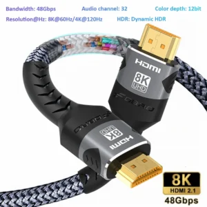 HDMI 2.1 Cable 8K@60Hz 4K@120Hz 48Gb