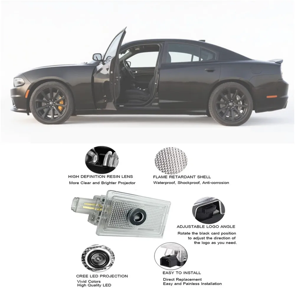 باب السيارة الإسقاط LED لمبة ملحقات السيارات مناسبة ل شاحن دودج 2006-2019-2021-2022-2024 المنتقم ماغنوم ترحيب ضوء 2X - AliExpress 34 - Image 5