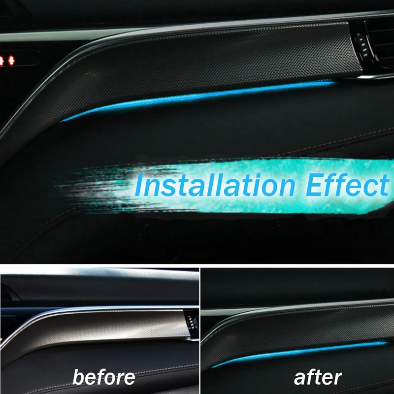 PMFC الضوء المحيط LED وحدة التحكم المركزية أو صندوق تخزين السيارة الداخلية الزخرفية ضوء جو مصباح لتويوتا كامري 2018-2022 - AliExpress 34 - Image 4