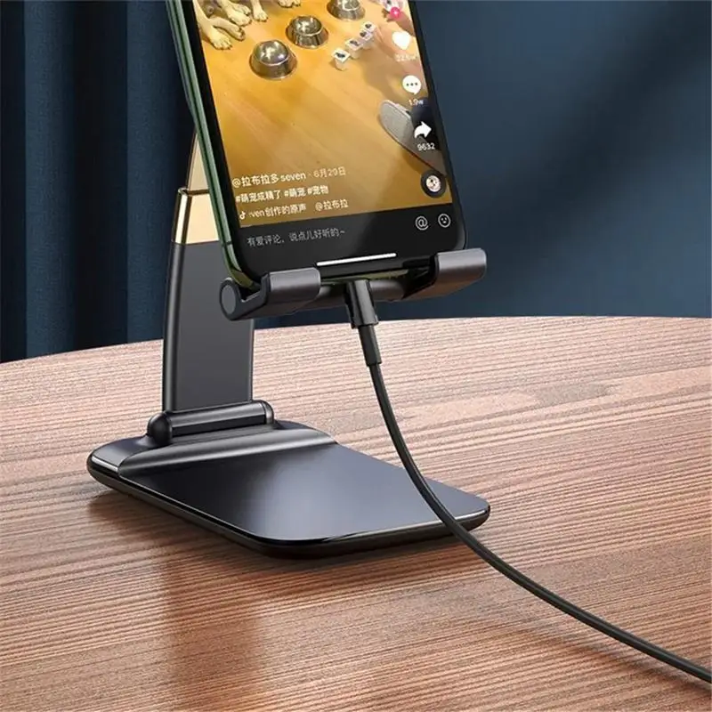 Foldable ABS desktop phone holder, suitable for iPads, iPhones, and smartphones; supports tablets; portable cell phone stand. - AliExpress 202192403 - Image 5