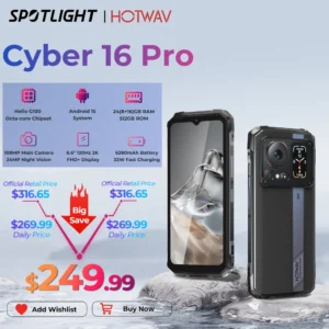 هاتف Hotwav Cyber 16 Pro 6.6 بوصة 108MP 8GB 512GB