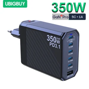 شاحن Ubigbuy 350W شاحن GaN سريع بقدرة 140W PD3.1 PPS محطة شحن الهاتف USB لماك بوك برو آيفون سامسونج لابتوب لوحي محمول - AliExpress 202192403