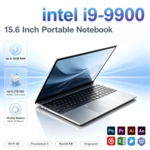 كمبيوتر محمول نحيف للغاية من إنتل كور i9 9900 بشاشة 15.6 بوصة، 8 أنوية و16 مسارًا، 5 جيجاهرتز، 32 جيجابايت DDR4، 512 جيجابايت/1 تيرابايت SSD، دقة 1920×1080، وحدة احترافية للألعاب والمكتب - AliExpress 7